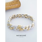 MEMOIRE 14K Two-Tone Lab Grown Diamond Cuban Bracelet thumbnail 2