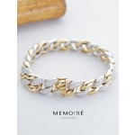 MEMOIRE 14K Two-Tone Lab Grown Diamond Cuban Bracelet thumbnail 4