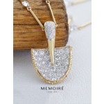 MEMOIRE 14K Yellow Gold Full Pave Diamond Key Necklace thumbnail 3