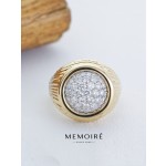 MEMOIRE 14K Yellow Gold Full Pave Lab Grown Diamond Signet Ring thumbnail 1