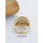 MEMOIRE 14K Yellow Gold Full Pave Lab Grown Diamond Signet Ring thumbnail 3