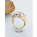MEMOIRE 14K Yellow Gold Full Pave Lab Grown Diamond Signet Ring thumbnail 4