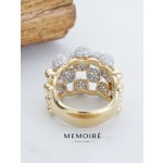 MEMOIRE 14K Yellow Gold Multi-Row Full Pave Lab Grown Diamond Ring thumbnail 2