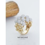 MEMOIRE 14K Yellow Gold Multi-Row Full Pave Lab Grown Diamond Ring thumbnail 3