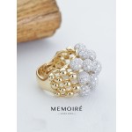 MEMOIRE 14K Yellow Gold Multi-Row Full Pave Lab Grown Diamond Ring thumbnail 4