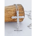 MEMOIRE 14K White Gold Lab Grown Diamond Cross Pendant Necklace thumbnail 3