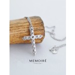 MEMOIRE 14K White Gold Lab Grown Diamond Cross Pendant Necklace thumbnail 2