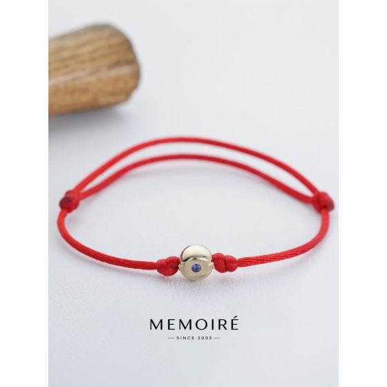 MEMOIRE 14K Yellow Gold Lab Grown Sapphire Red String Bracelet