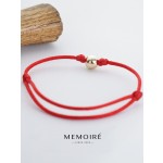 MEMOIRE 14K Yellow Gold Lab Grown Sapphire Red String Bracelet thumbnail 3