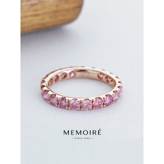 MEMOIRE 14K Rose Gold Lab Grown Pink Diamond Eternity Band