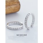 MEMOIRE 14K White Gold Lab Grown Diamond Hoop Earrings thumbnail 2