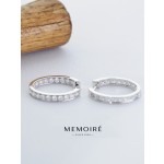 MEMOIRE 14K White Gold Lab Grown Diamond Hoop Earrings thumbnail 4
