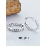 MEMOIRE 14K White Gold Lab Grown Diamond Hoop Earrings thumbnail 3