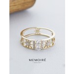 MEMOIRE 14K Yellow Gold Starburst Hollow Lab Grown Diamond Ring thumbnail 1