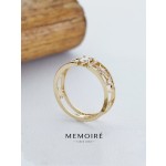 MEMOIRE 14K Yellow Gold Starburst Hollow Lab Grown Diamond Ring thumbnail 4