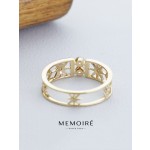 MEMOIRE 14K Yellow Gold Starburst Hollow Lab Grown Diamond Ring thumbnail 2
