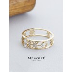 MEMOIRE 14K Yellow Gold Starburst Hollow Lab Grown Diamond Ring thumbnail 3