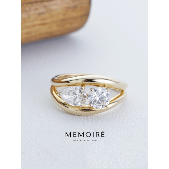 MEMOIRE 14K Yellow Gold Oval Lab Grown Diamond Statement Ring