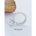 MEMOIRE 14K White Gold Emerald Cut Lab Grown Diamond Halo Engagement Ring thumbnail 3