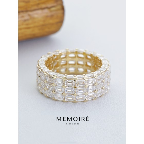MEMOIRE 14K Yellow Gold Multi-Row Baguette Lab Grown Diamond Eternity Band