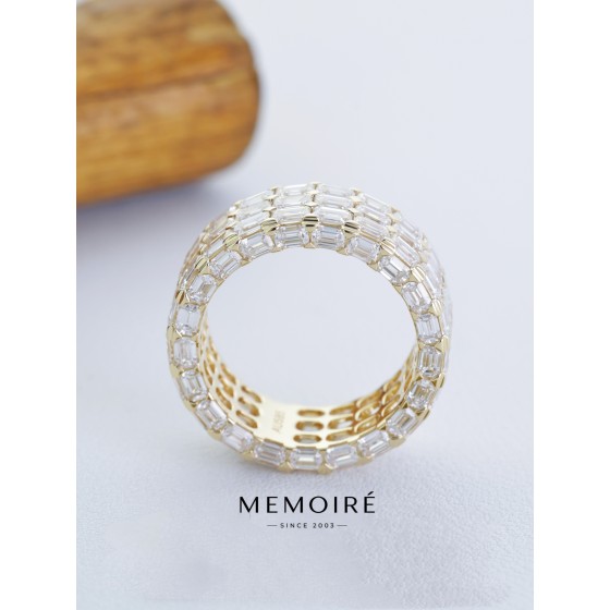 MEMOIRE 14K Yellow Gold Multi-Row Baguette Lab Grown Diamond Eternity Band