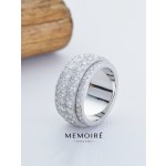 MEMOIRE 14K White Gold Multi-Row Pave Lab Grown Diamond Wide Band thumbnail 3