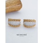 MEMOIRE 14K Yellow Gold Twisted Rope Lab Grown Diamond Huggie Earrings thumbnail 1