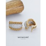 MEMOIRE 14K Yellow Gold Twisted Rope Lab Grown Diamond Huggie Earrings thumbnail 4