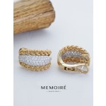 MEMOIRE 14K Yellow Gold Twisted Rope Lab Grown Diamond Huggie Earrings thumbnail 3