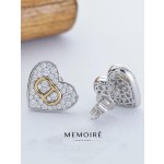 MEMOIRE 14K Two-Tone Gold Heart Lab Grown Diamond Stud Earrings thumbnail 2