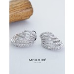 MEMOIRE 14K White Gold Multi-Layer Lab Grown Diamond Hoop Earrings thumbnail 1
