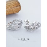 MEMOIRE 14K White Gold Multi-Layer Lab Grown Diamond Hoop Earrings thumbnail 4
