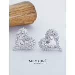 MEMOIRE 14K White Gold Open Heart Lab Grown Diamond Stud Earrings thumbnail 1
