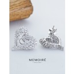 MEMOIRE 14K White Gold Open Heart Lab Grown Diamond Stud Earrings thumbnail 3