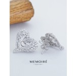 MEMOIRE 14K White Gold Open Heart Lab Grown Diamond Stud Earrings thumbnail 4