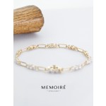 MEMOIRE 14K Yellow Gold Paperclip Lab Grown Diamond Chain Bracelect thumbnail 4
