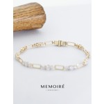 MEMOIRE 14K Yellow Gold Paperclip Lab Grown Diamond Chain Bracelect thumbnail 2