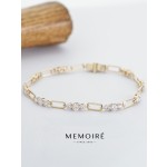 MEMOIRE 14K Yellow Gold Paperclip Lab Grown Diamond Chain Bracelect thumbnail 3