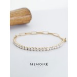 MEMOIRE 14K Yellow Gold Dual Design Lab Grown Diamond Bracelet thumbnail 1