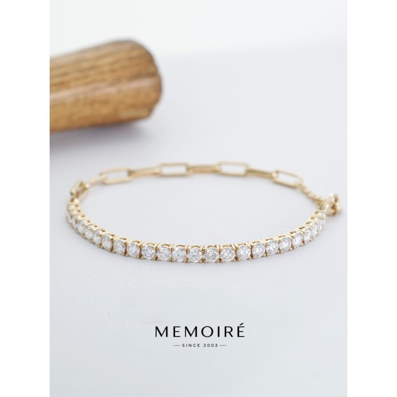 MEMOIRE 14K Yellow Gold Dual Design Lab Grown Diamond Bracelet