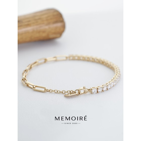 MEMOIRE 14K Yellow Gold Dual Design Lab Grown Diamond Bracelet