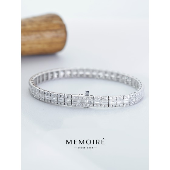 MEMOIRE 14K White Gold Lab Grown Diamond Bangle Bracelet